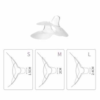 Gambar produk HC Pelindung Puting ASI Breastfeeding Nipple Sillicon Protector 1 Pair M - HMN002