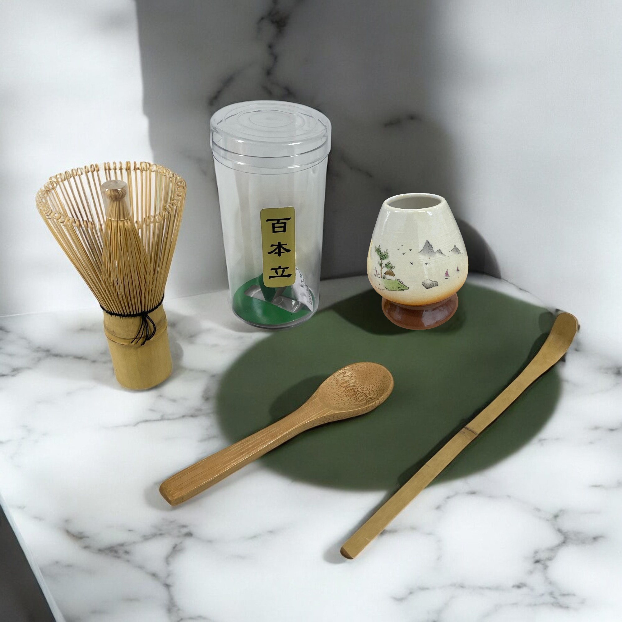 Gambar produk KIANA Matcha Set Kit Chasen Whisk Stand Chashaku Spoon 4 PCS - NA-712