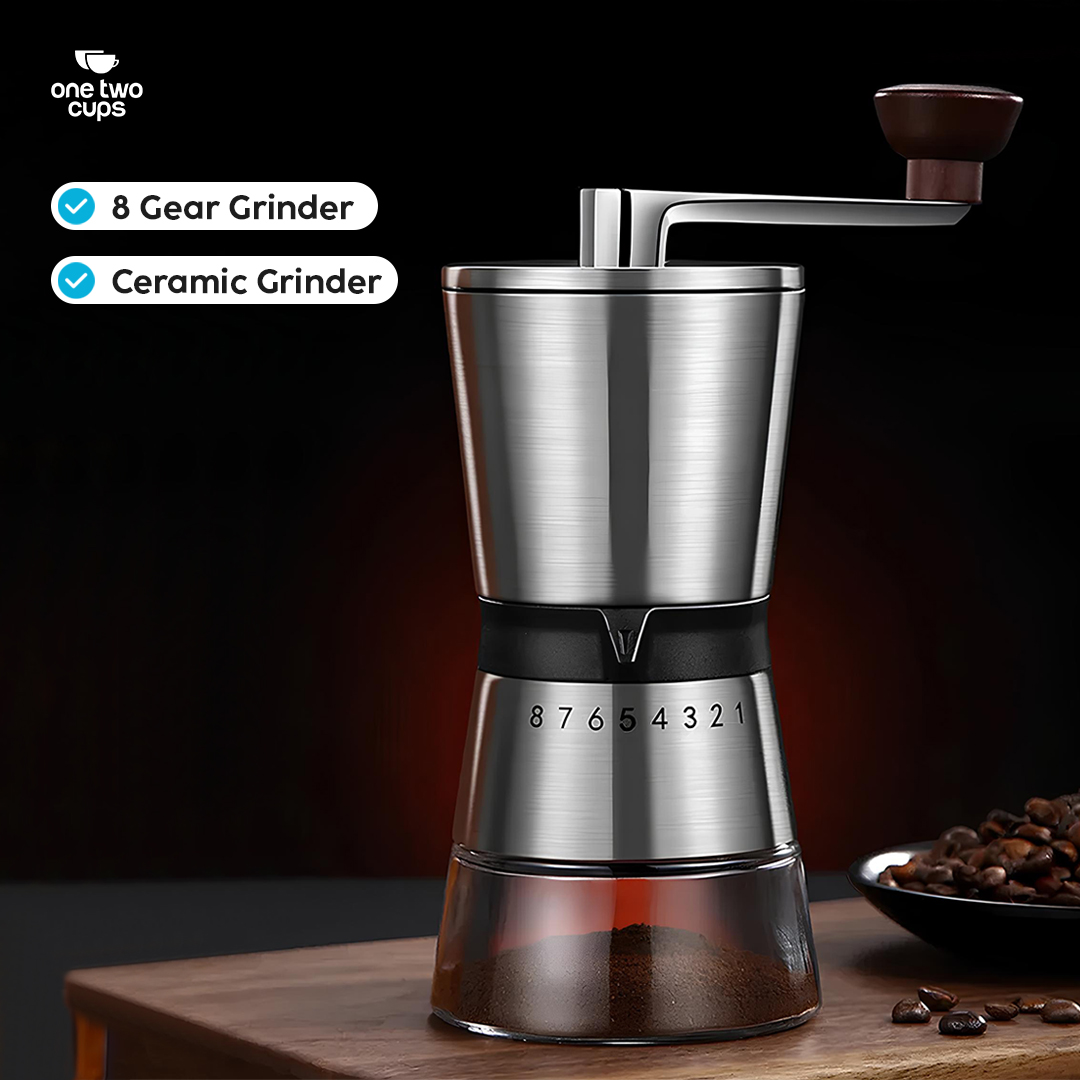 Gambar produk One Two Cups Alat Penggiling Kopi Manual Coffee Grinder 8 Gear - HY8