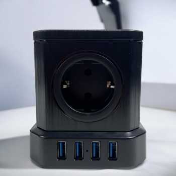 Gambar produk KOOSLA Stop Kontak 5 Lubang AC USB Port EU Plug Powercube 4000W - TP-VE4U5E