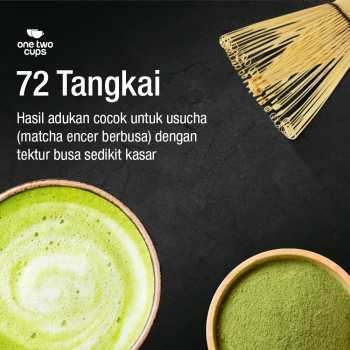 Gambar produk One Two Cups Chasen Bamboo Matcha Whisk Pengaduk Teh Jepang 72 Tangkai - 7276