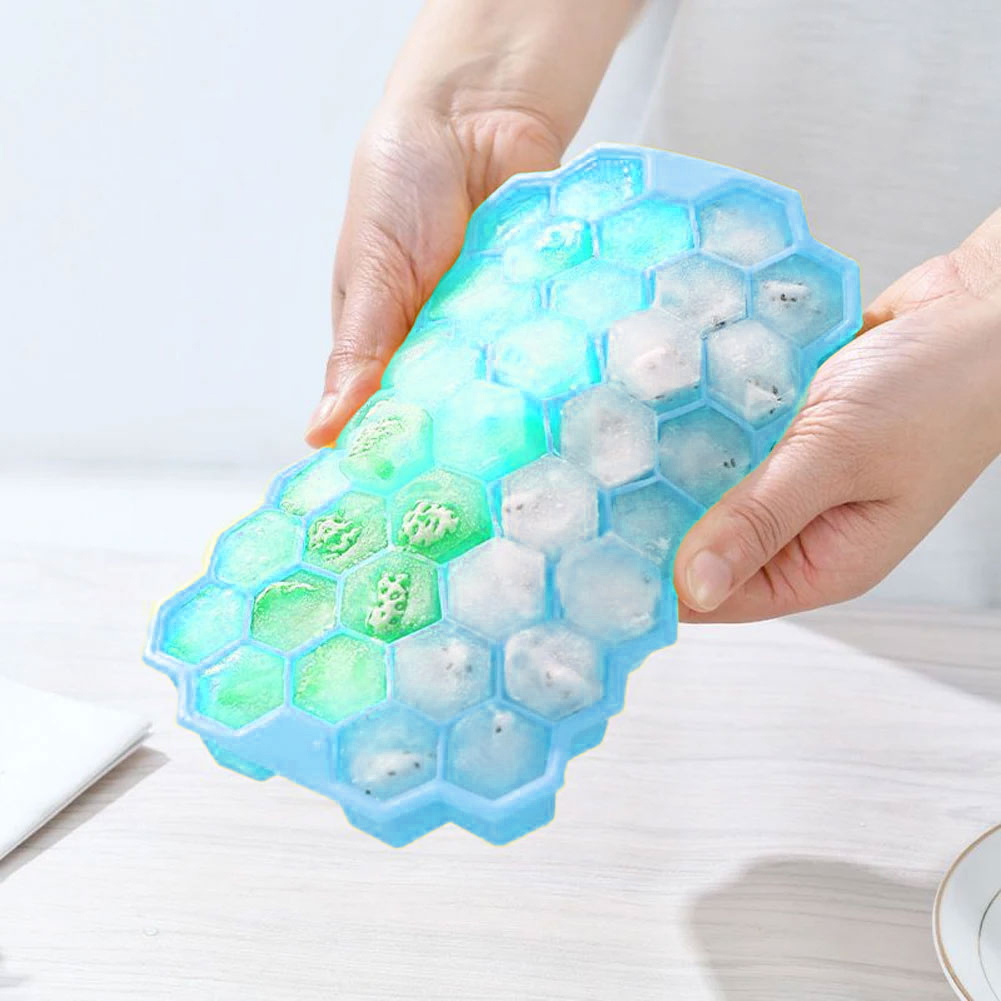 Gambar produk SILIKOLOVE Cetakan Es Batu Silikon Heksagonal 37 Grid Ice Cube Tray - DU655