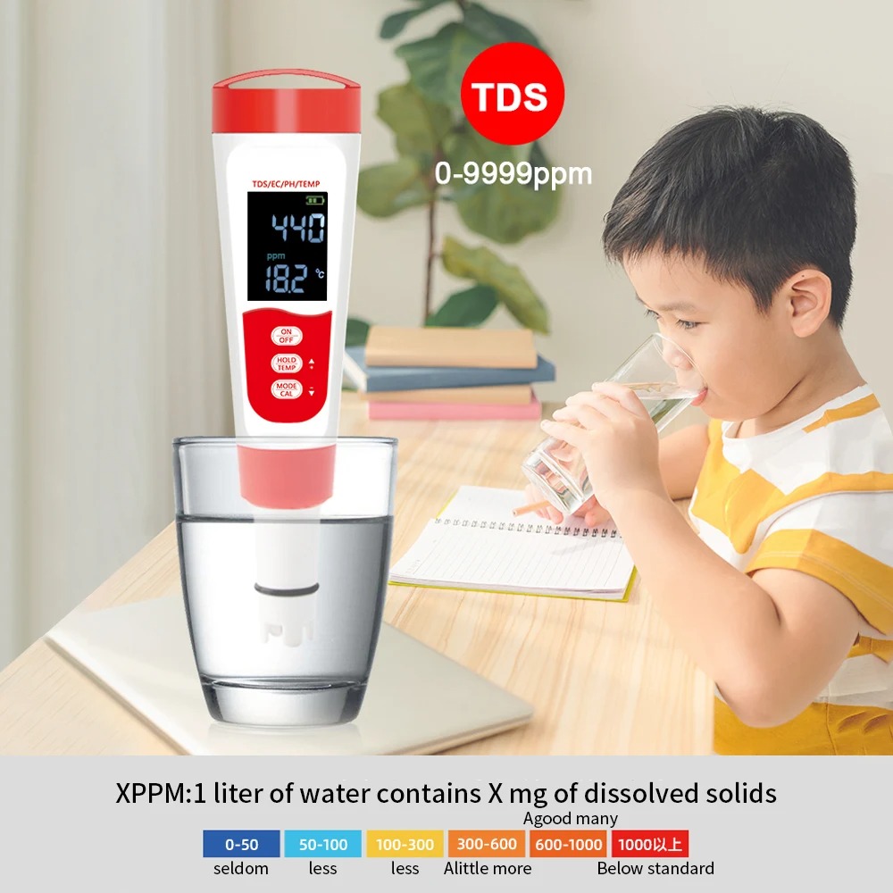 Gambar produk TOONEY Alat Pengetes Air Water Purity Quality Tester Digital 4in1 - TN359