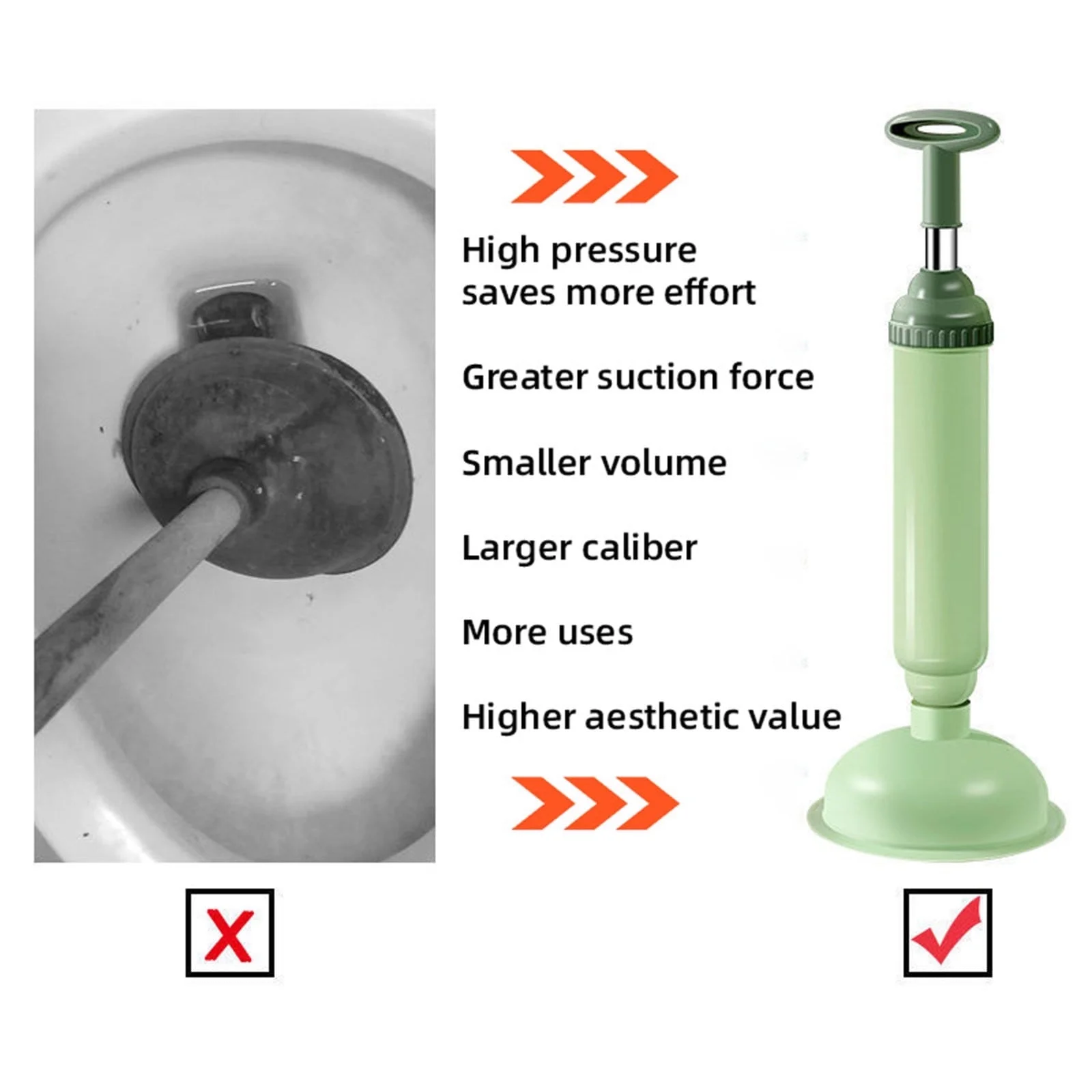 Gambar produk FMA Alat Penyedot WC Toilet Plunger High Pressure Drain Suction Cups - FM-CPS