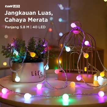 TaffLED Lampu Hias String Lights Fairy Garland Waterproof 40 LED 5.8M - XD200 Gambar produk TaffLED Lampu Hias String Lights Fairy Garland Waterproof 40 LED 5.8M - XD200