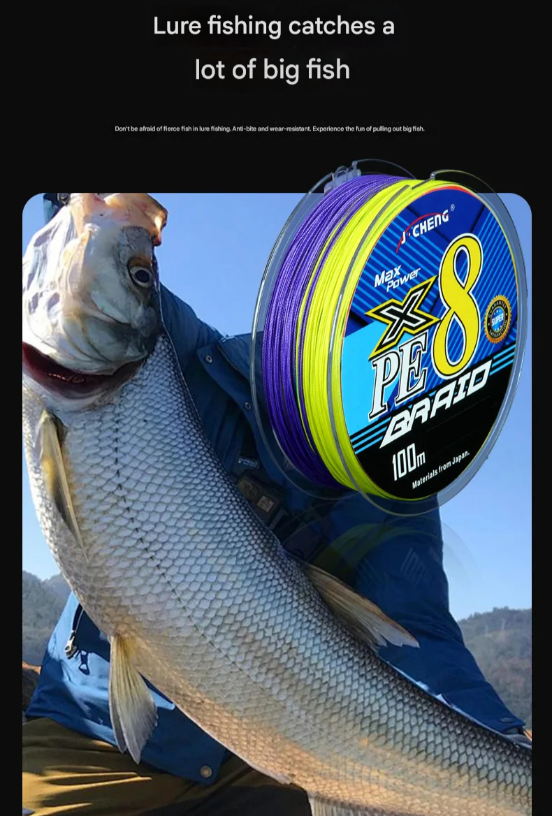 Gambar produk J-Cheng Senar Pancing PE 8 Braided Strand Fishing Line 100M 0.8 - JC583