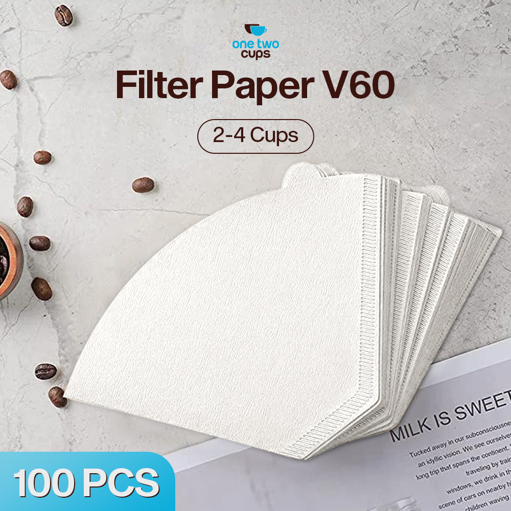 One Two Cups Kertas Saringan Kopi Filter Paper V60 2-4 Cups 100 PCS - U102 Gambar produk One Two Cups Kertas Saringan Kopi Filter Paper V60 2-4 Cups 100 PCS - U102