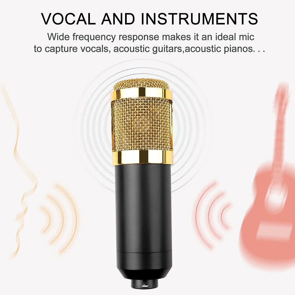 Gambar produk TECHBLAZE Mikrofon Kondenser Type C Condenser Microphone with Holder - BM800