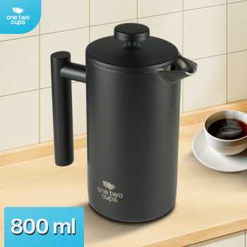 One Two Cups French Press Coffee Maker Pot Stainless Steel - FP1L
