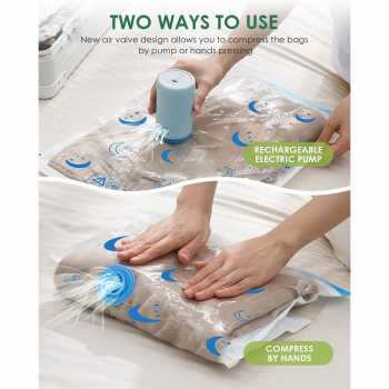 Gambar produk TRIPACK Kantong Plastik Vakum Pakaian Multifungsi Hand Roll 40x60cm Buggle - THR-10