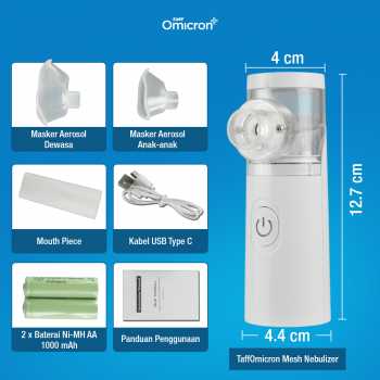 Gambar produk TaffOmicron Alat Terapi Pernapasan Mesh Nebulizer Portable Inhaler Versi Rechargeable - JSL-W303