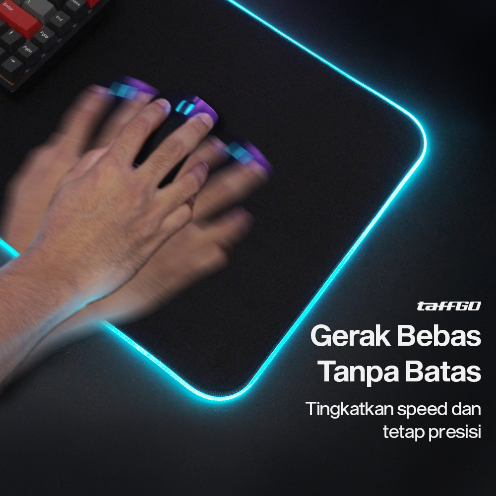 Gambar produk TaffGO Gaming Mouse Pad Glowing RGB LED High Precision 300x800x4mm