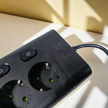 Gambar produk QIAOLIAN Stop Kontak 6 Lubang USB Type C EU Plug 10A 110-250V 2500W - QL-1110U