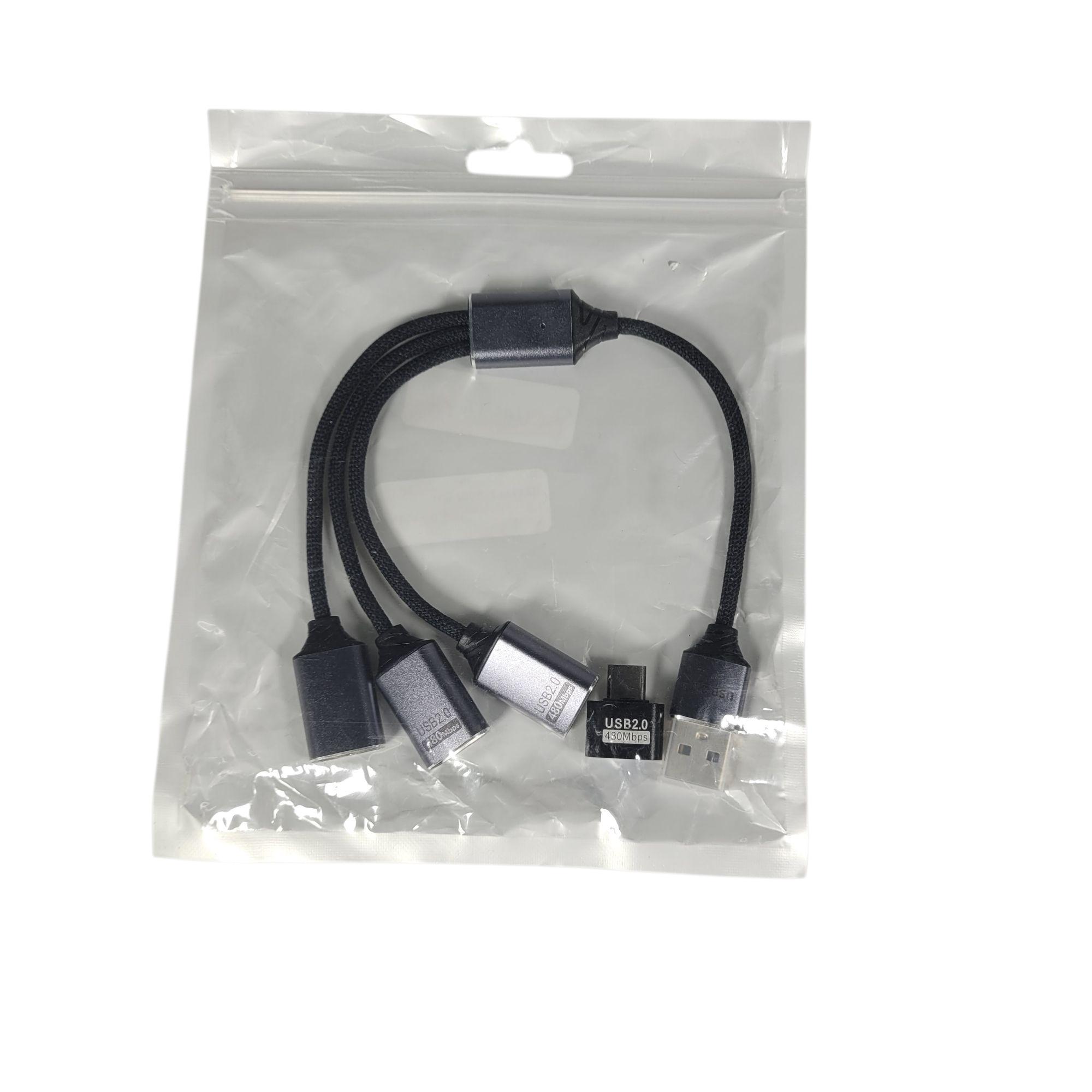Gambar produk DIXSIG Kabel OTG Splitter 3in1 USB Type A Male to Female - DG-102