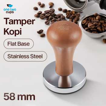 One Two Cups Tamper Kopi Espresso Coffee Press Powder Hammer 58mm - 7IYC