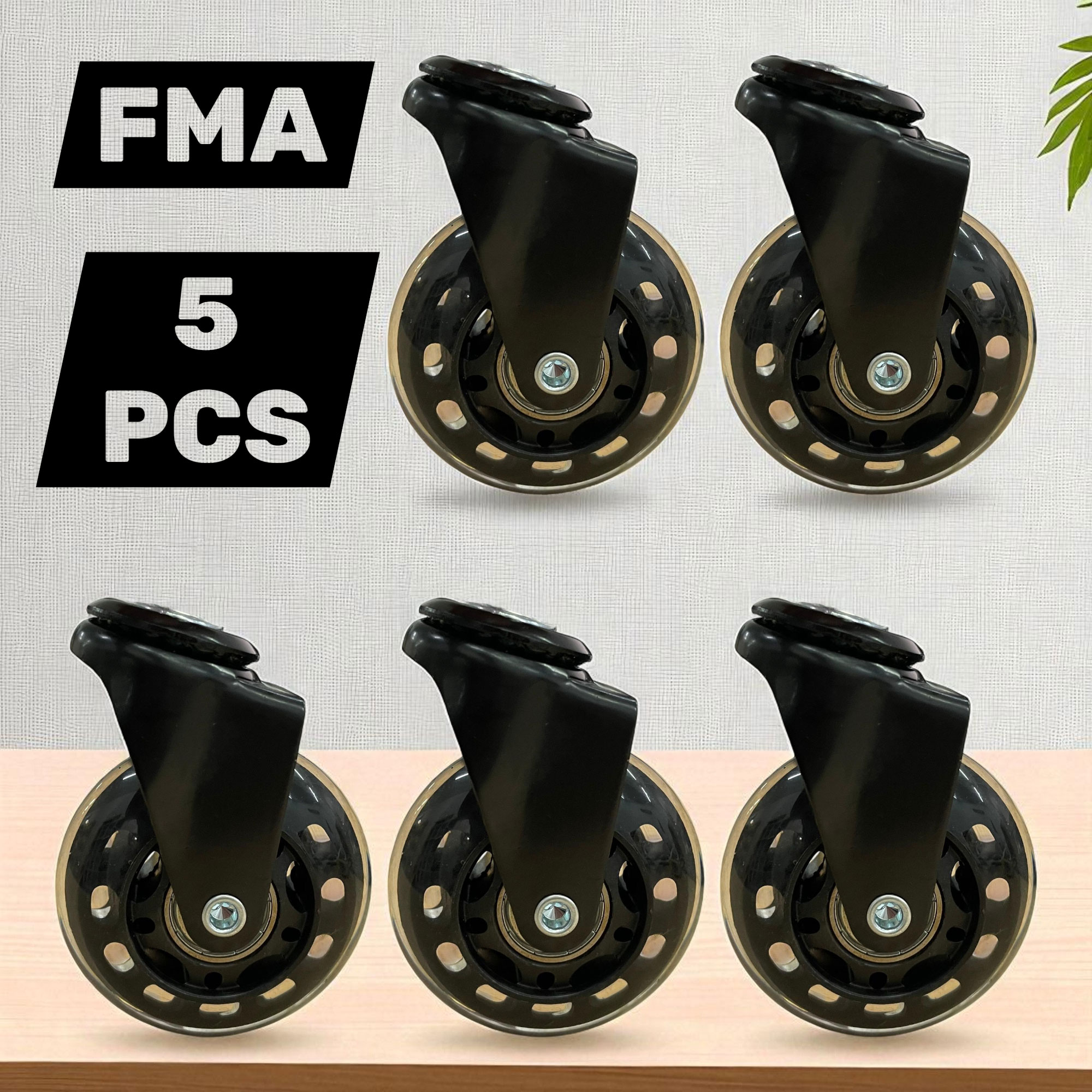 Gambar produk FMA Roda Kursi Kantor Rubber Wheel Rollerblade 2.5 Inch 5 PCS - FM-5L