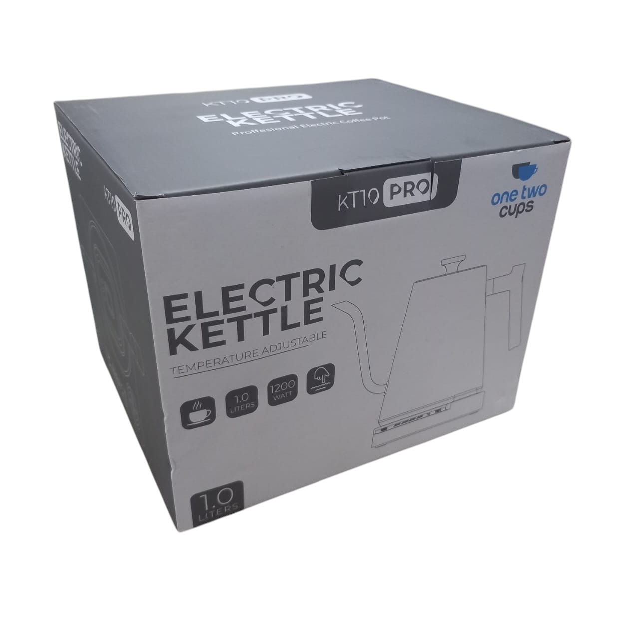 Gambar produk One Two Cups Teko Listrik Kopi Pemanas Air Leher Angsa 1200W 1L - KT10 PRO