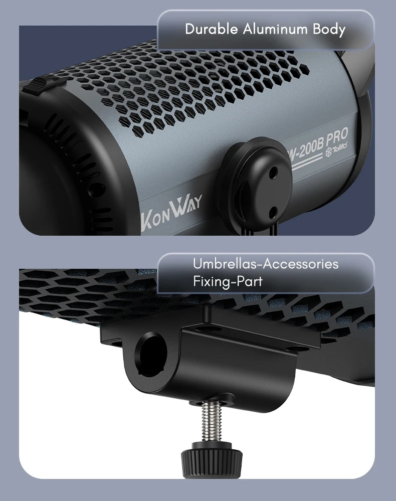 Gambar produk Tolifo Lampu Video LED Bi-Color COB Video Light 200W 6500K - KW-200B PRO