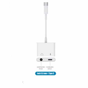 OLAF Converter Audio USB Type C to Jack 3.5mm Charging Support iPhone - LF21 Gambar produk OLAF Converter Audio USB Type C to Jack 3.5mm Charging Support iPhone - LF21