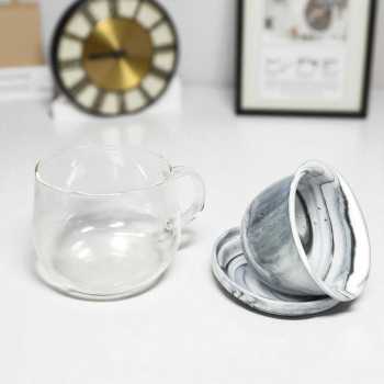 Gambar produk TOCACH Cangkir Teh Saringan Kaca Keramik Tahan Panas Infuser Mug 400ml - 302TCF