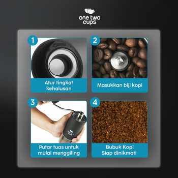 Gambar produk One Two Cups Alat Penggiling Kopi Manual Coffee Grinder Adjustable - BN50
