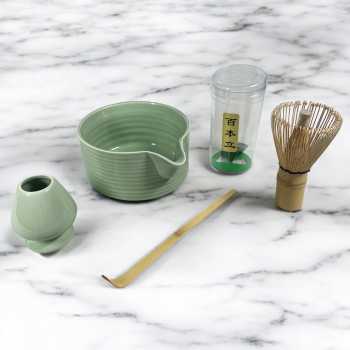 Dreamburgh Matcha Set Chawan Chasen Stand Chashaku Ceramic 500ml 4 PCS - CZ2
