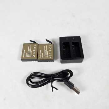 Gambar produk Charger Baterai 2 Slot with 2PCS Baterai for EKEN H9 H9R SJCAM - AX-SJ4000SC