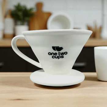 Gambar produk One Two Cups V60 Coffee Dripper Alat Seduh Kopi Manual Keramik 1-4 Cups - ZM639