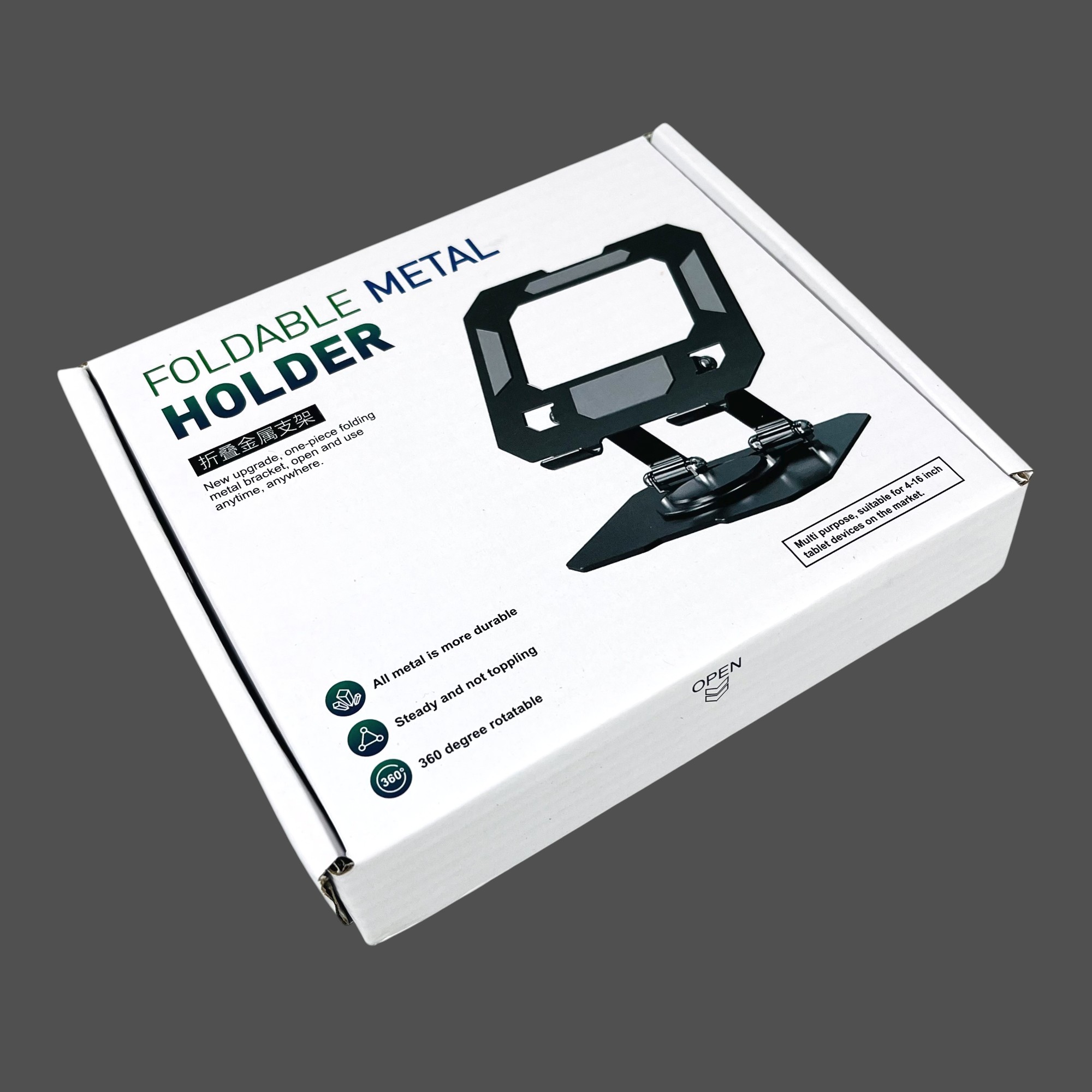 Gambar produk Nomomi Tablet Holder Stand Foldable Carbon Steel Rotation 4-16 Inch - P2