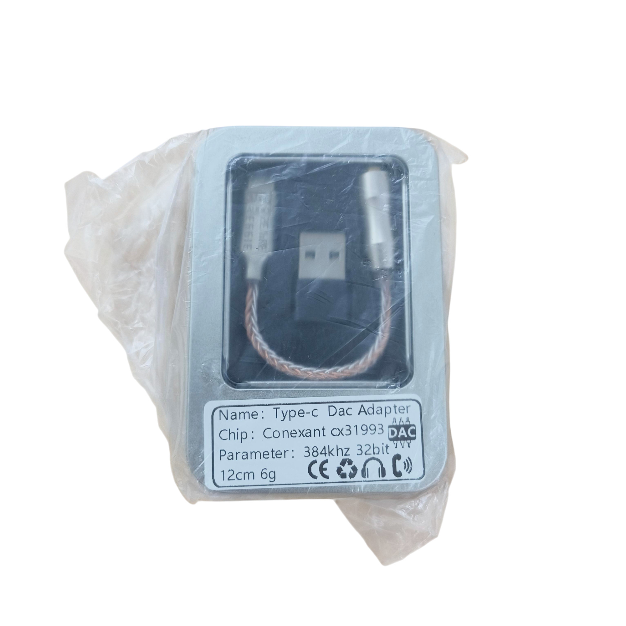 Gambar produk ALAC Kabel USB Type C ke 3.5mm Adaptor HiFi DAC Conexant CX31993 Chip - CX-PRO