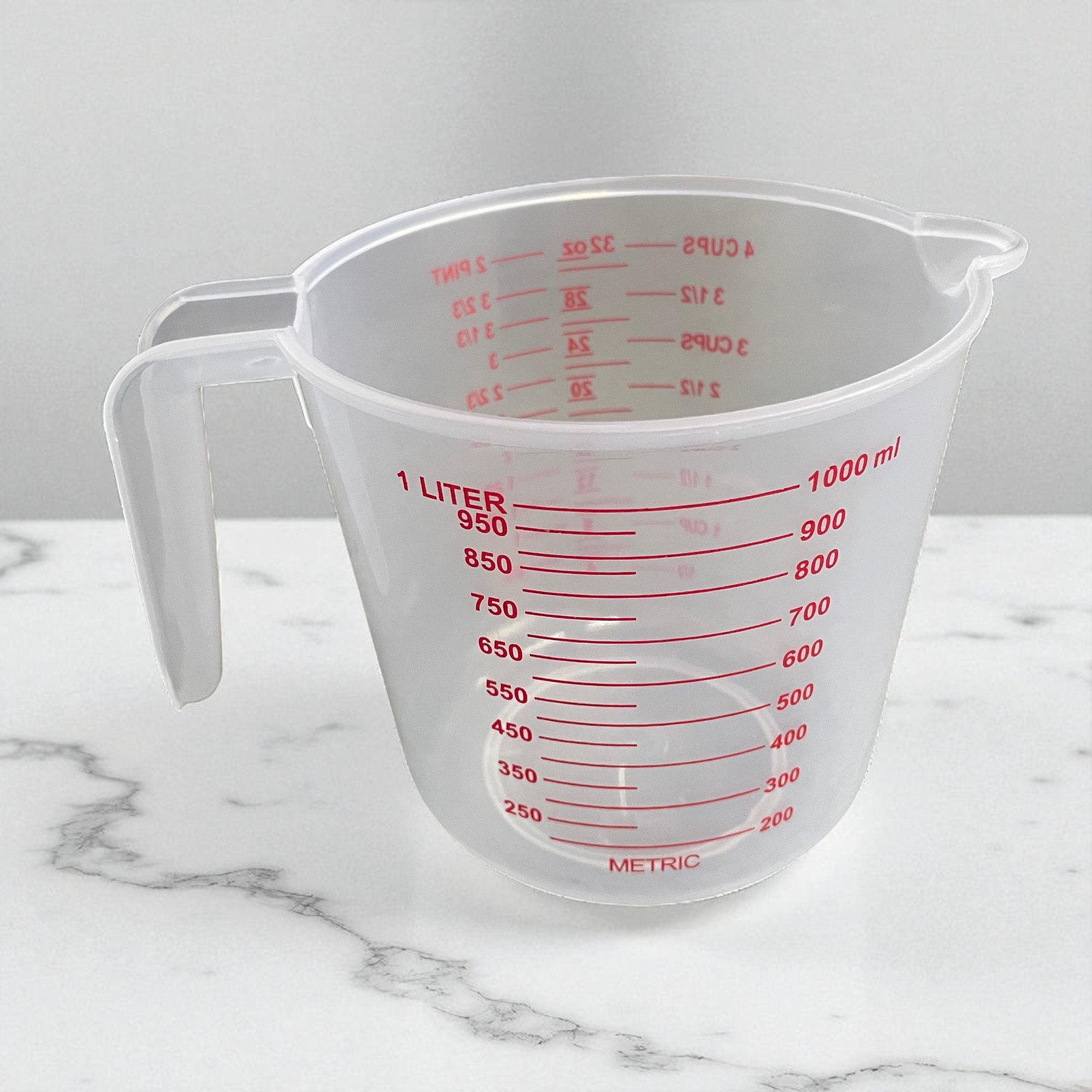 Gambar produk KOLE Gelas Ukur Takaran Plastik Measuring Cup OZ 250ml/500ml/1L 3 PCS - K31