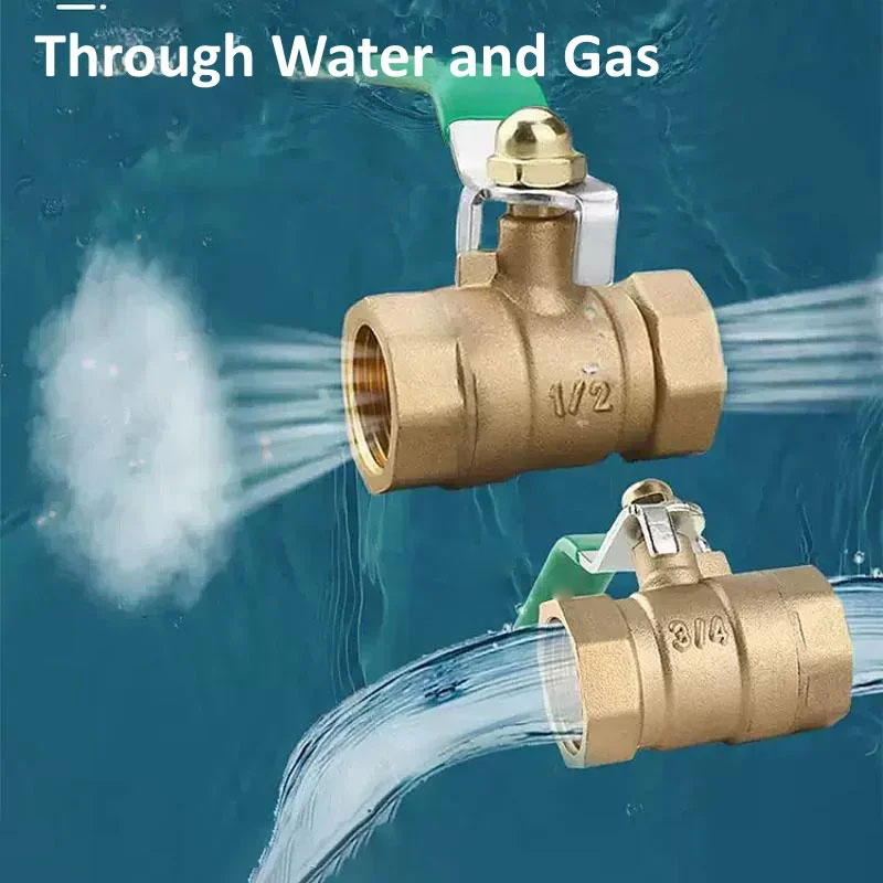 Gambar produk FMA Katup Bola Ball Valve Thread Connector Joint Copper Pipe 1/2 Inch Long Handle - DN15