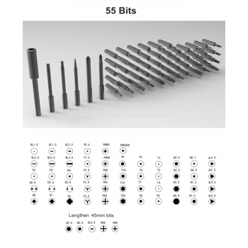 Gambar produk CSPACE Set Obeng Elektrik Multifungsi 56in1 Magnetic Screwdriver Head - CS03A