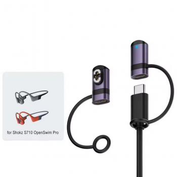 Gambar produk HUXUAN Charger Magnetik USB Type C for Shokz Bone Conduction Earphone 4 Pin - HX11