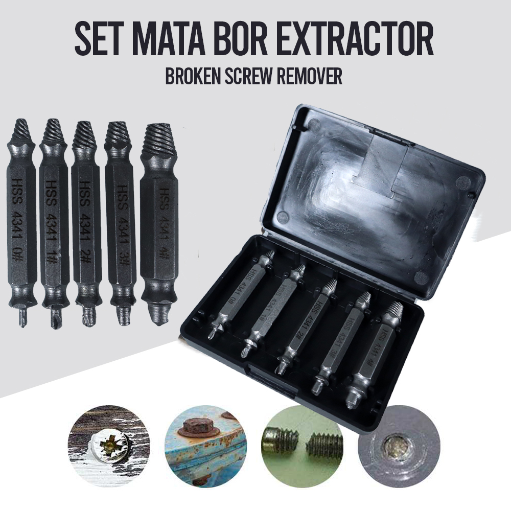 Gambar produk DIZAINLIFE Set Mata Bor Extractor Broken Screw Remover 5 PCS - TL105