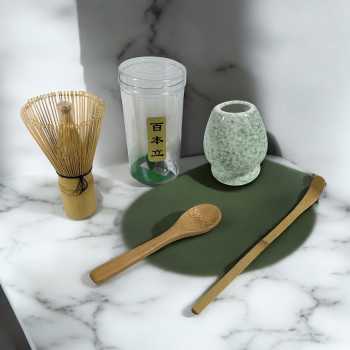Gambar produk KIANA Matcha Set Kit Chasen Whisk Stand Chashaku Spoon 4 PCS - NA-712