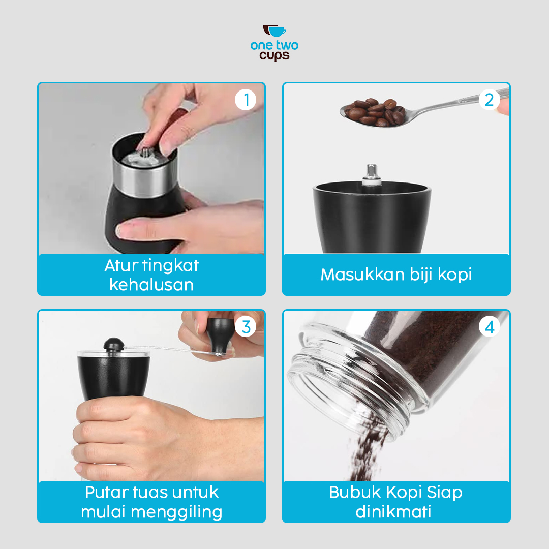 Gambar produk One Two Cups Alat Penggiling Kopi Manual Coffee Grinder Adjustable - TS-01