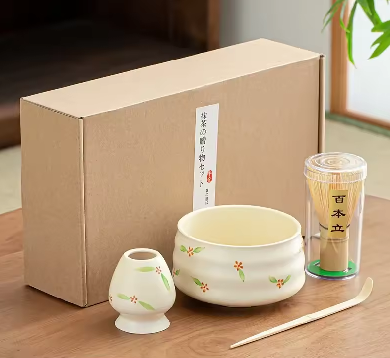 Gambar produk CZSAE Matcha Set Kit Chawan Chasen Stand Chashaku Ceramic 580ml 4 PCS - CZ1