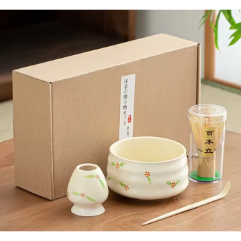 Gambar produk CZSAE Matcha Set Kit Chawan Chasen Stand Chashaku Ceramic 580ml 4 PCS - CZ1
