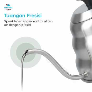 Gambar produk One Two Cups Teko Kopi Leher Angsa Pour Over Kettle Thermometer 900ml - LZP-8003