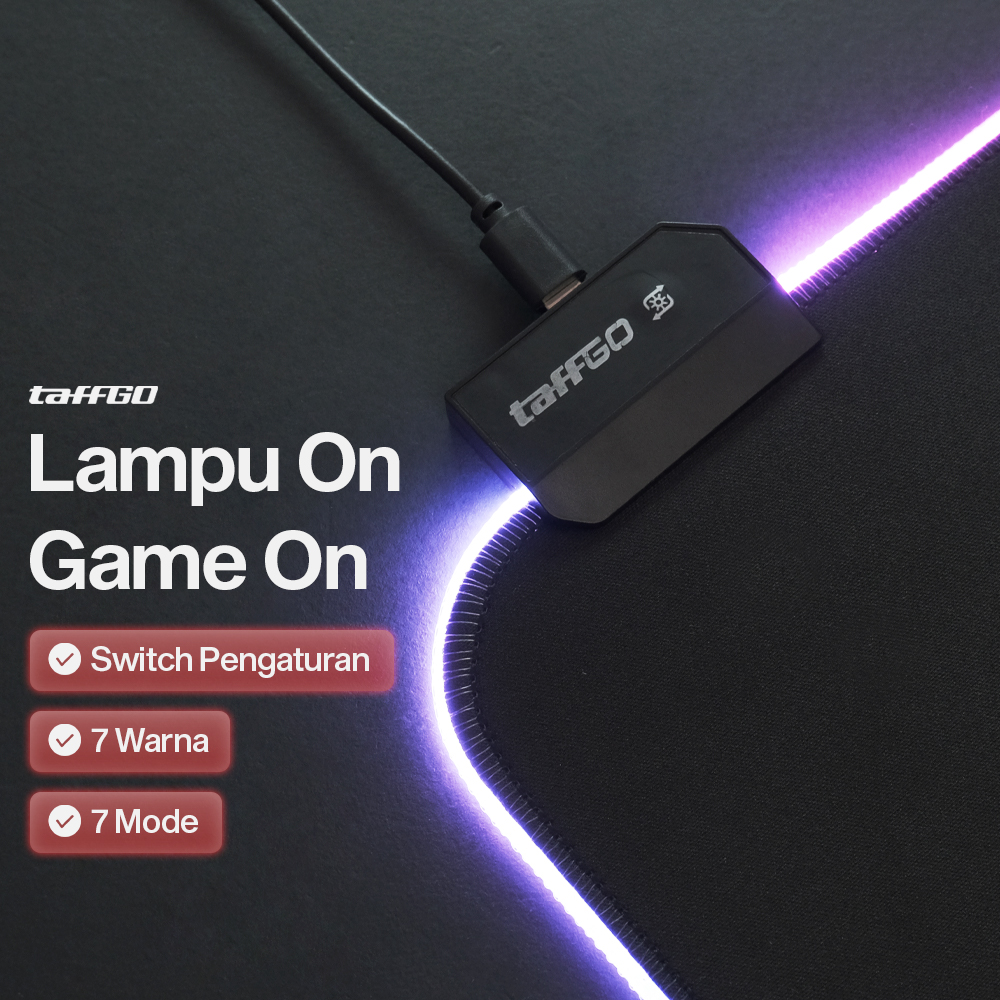 Gambar produk TaffGO Gaming Mouse Pad Glowing RGB LED High Precision 300x800x4mm