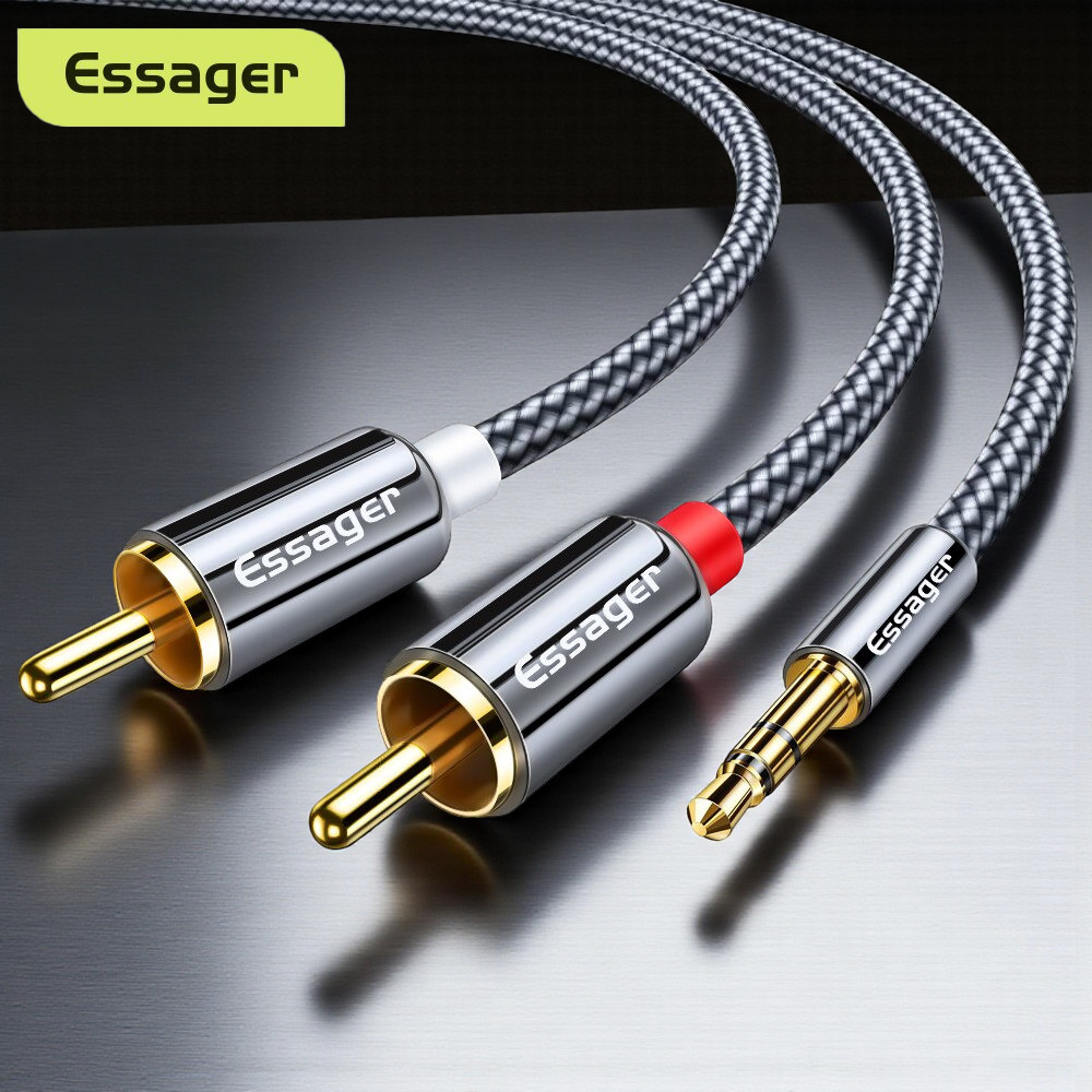 Gambar produk ESSAGER Kabel Audio HiFi 3.5mm to RCA 200cm - EYPZJ-MYA0G