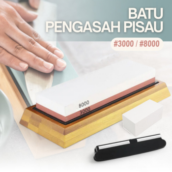 Chefic Batu Asah Pisau Whetstone Knife Sharpener 2 Side 3000/8000 - C380