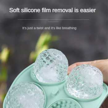 Gambar produk FOSOE Cetakan Es Batu Silikon Bola Golf 4 Grid Ice Cube Mold - FS4