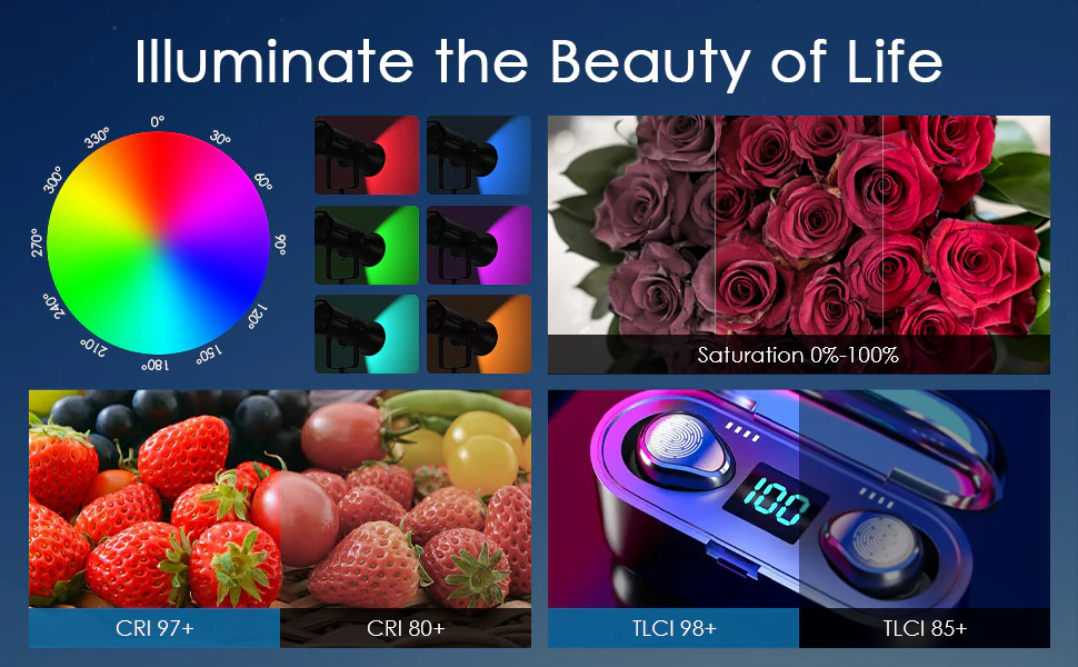 Gambar produk Tolifo Lampu Video LED RGB COB Video Light 180W 6500K - X-180RGB