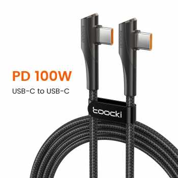 Toocki Kabel Data Type C to Type C Fast Charging Elbow 100W 5A 1M - TXCTT1-ZX01