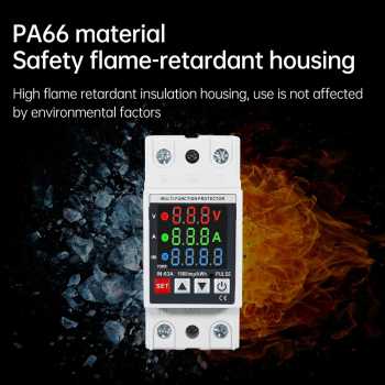 Gambar produk Gaqqee MCB Digital Din Rail Over Voltage Current Protector 63A 230V - A37T