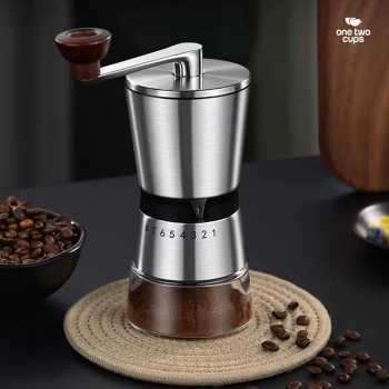 Gambar produk One Two Cups Alat Penggiling Kopi Manual Coffee Grinder 8 Gear - HY8