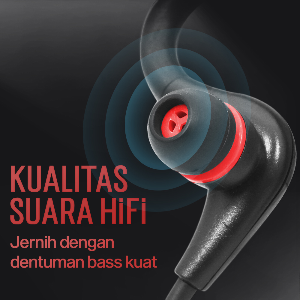 Gambar produk Earphone Sport Extra Bass Handsfree with Microphone - SF-878