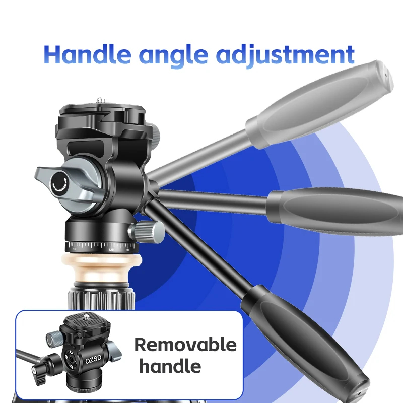 Gambar produk QZSD Gimbal Hidrolik Damping Tripod Pan-Tilt Head DSLR Aluminium Alloy - Q330